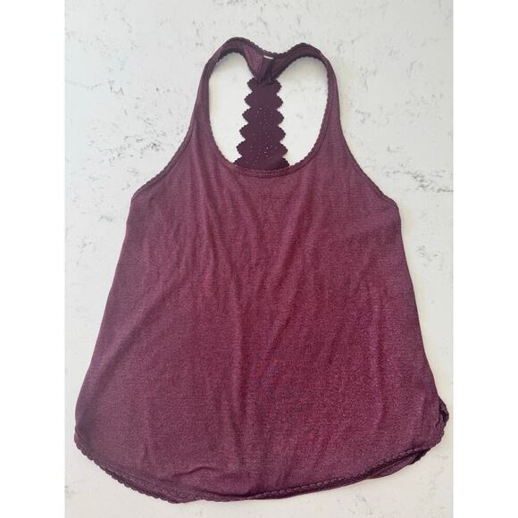 Lululemon Laser Cut Heather Bordeaux Tank Top Size 4 - Picture 5 of 5